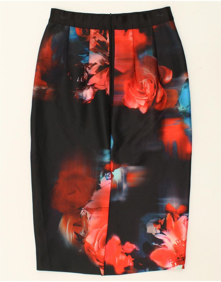COAST Womens Midi Skirt UK 10 Small W26  Red Floral Polyester Vintage Coast and Second-Hand Coast from Messina Hembry 