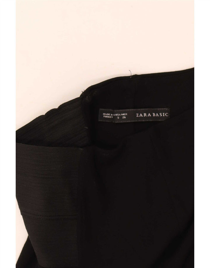 Zara Mujer Leggings Reino Unido 8 Pequeño Negro