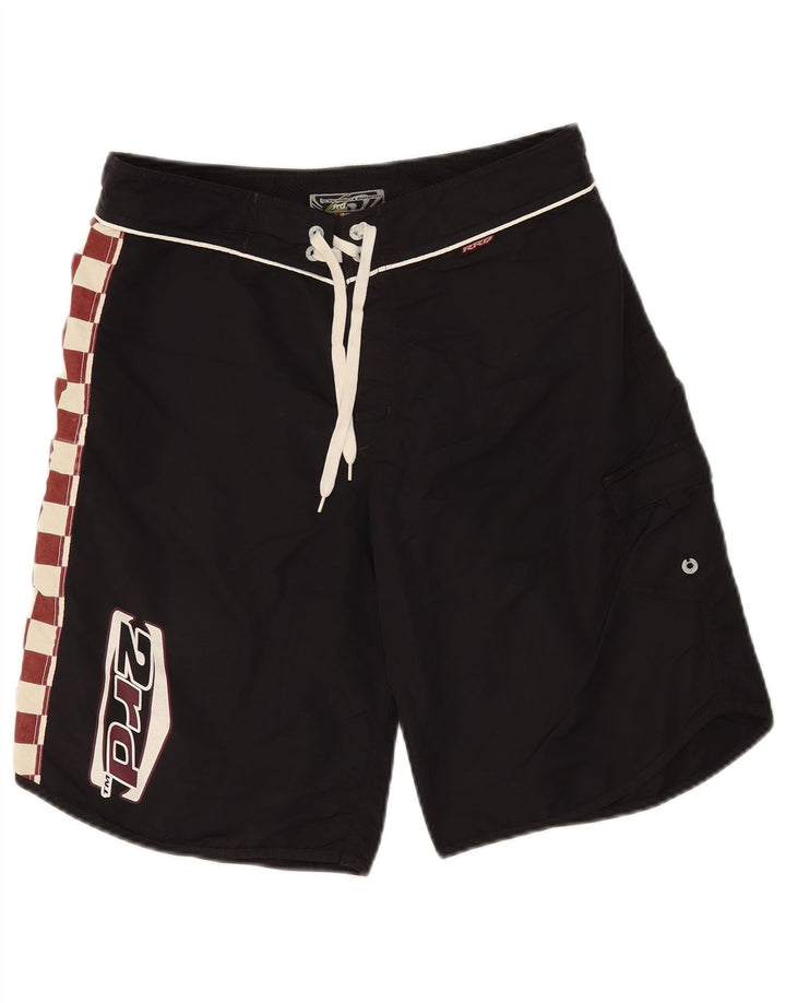 Reebok Pantalones cortos deportivos gráficos para hombre IT 48 Mediano Negro Geométrico