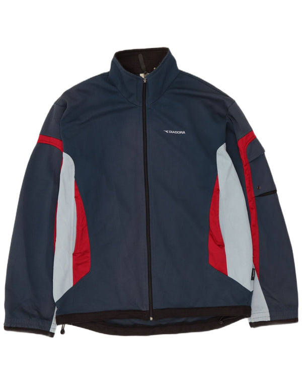 DIADORA Chaqueta de chándal para hombre ES 38 Medium Azul marino Colorblock