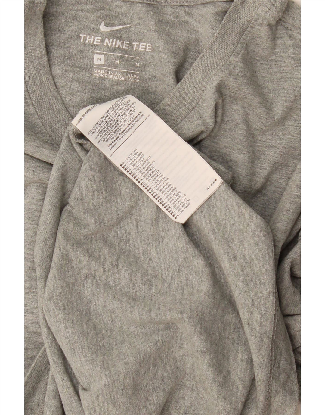 Nike The Tee Camiseta para Hombre Top Gris Medio Algodón