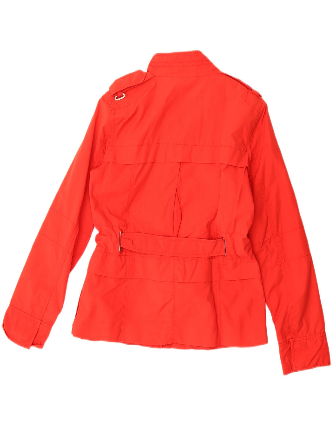 Zara Chaqueta Militar Mujer UK 12 Mediana Algodón Rojo