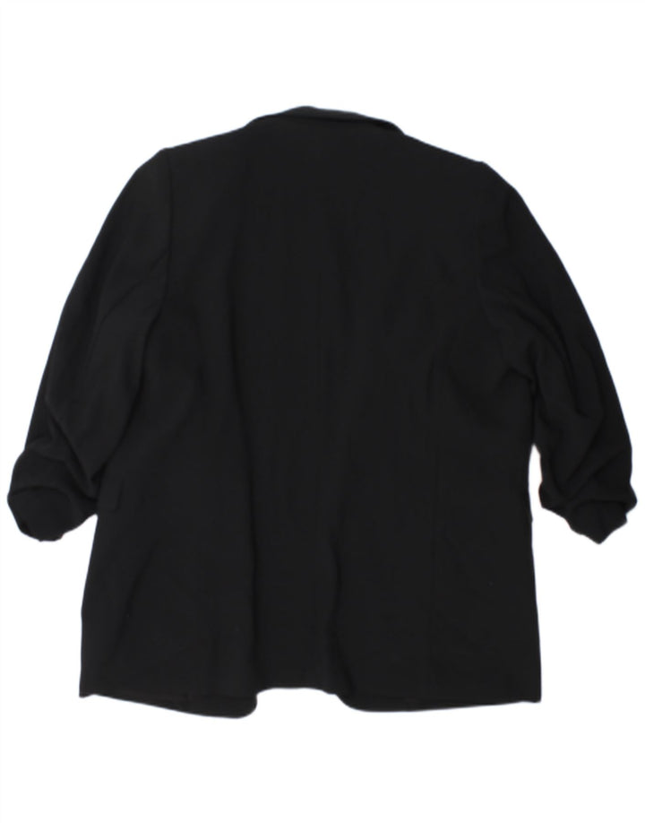 Marks & Spencer Chaqueta Americana Abierta de Manga 3/4 para Mujer UK 40 XL Negro