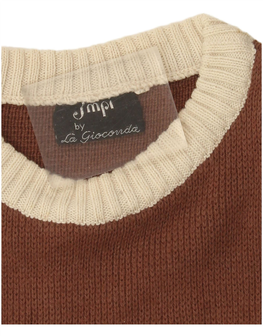 Vintage mujer barco cuello jersey suéter Reino Unido 12 medio multicolor