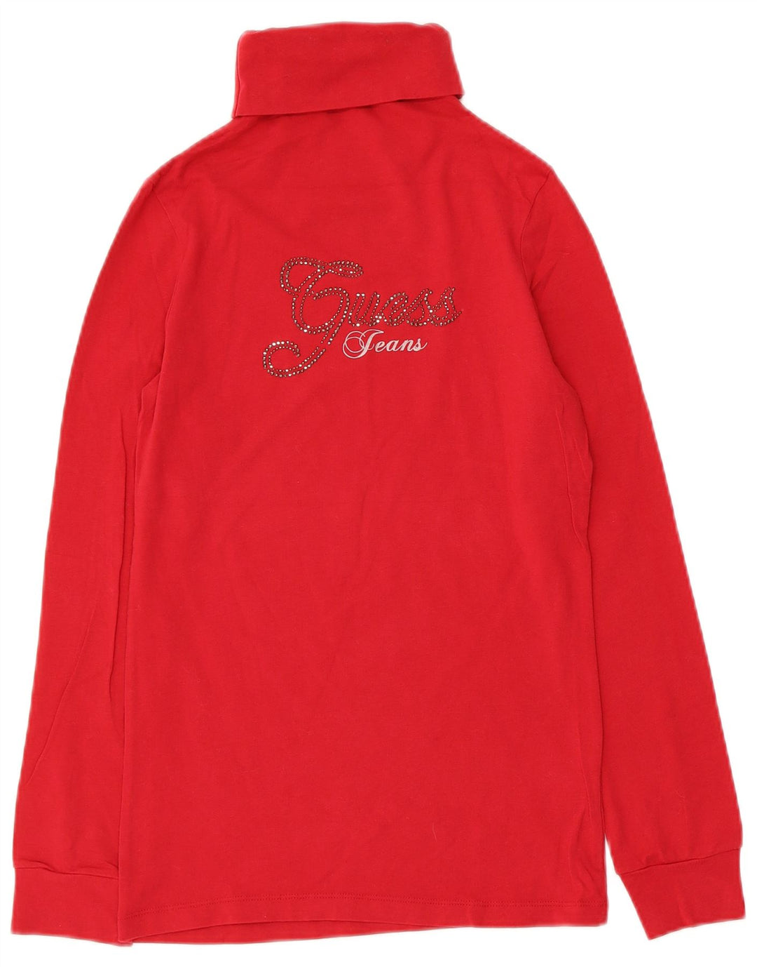 Guess Top gráfico para mujer de manga larga UK 44 Grande Algodón rojo