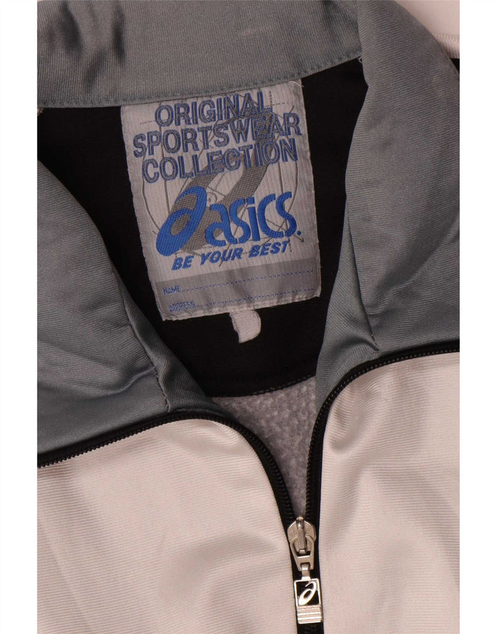 Asics Hombre Graphic Chándal Top Chaqueta Grande Negro Colorblock Poliéster