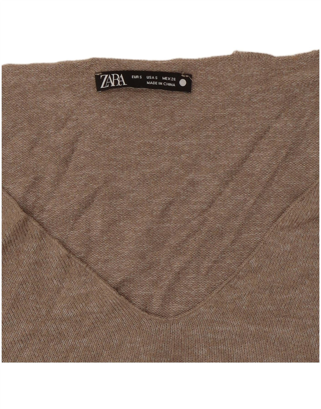 ZARA Mujer Jersey con Cuello en V Jersey UK 10 Small Gris
