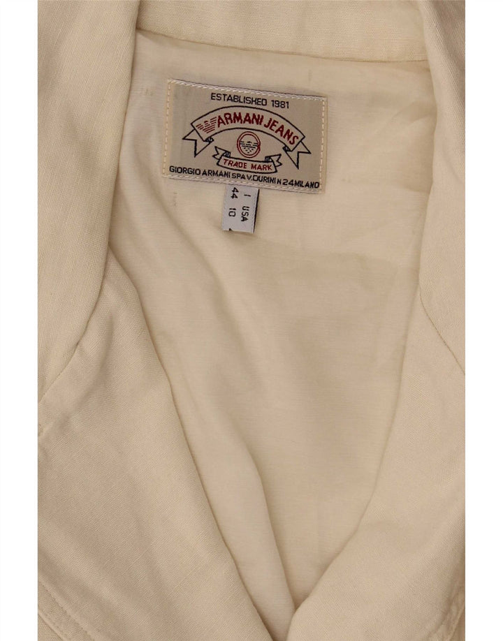 Armani Jeans Chaqueta Blazer de 3 Botones para Mujer IT 44 Mediano Blanco