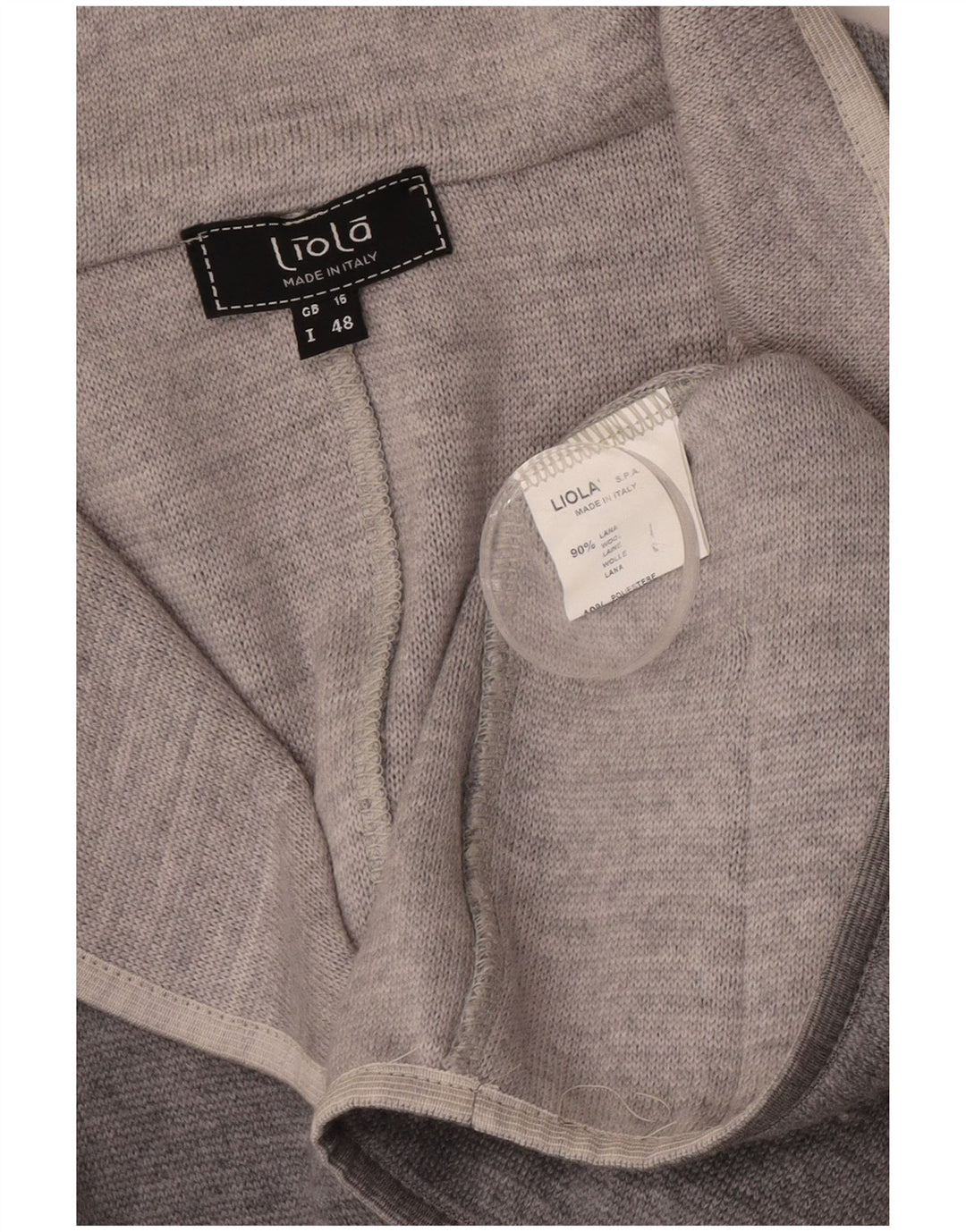 Liola Chaqueta tipo blazer de 3 botones para mujer UK 46 Large Grey Wool