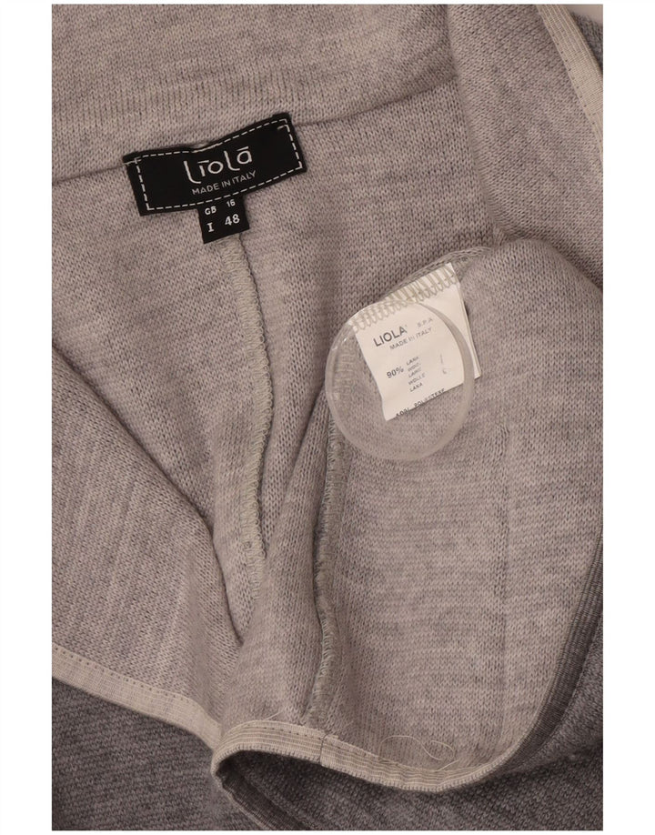 Liola Chaqueta tipo blazer de 3 botones para mujer UK 46 Large Grey Wool