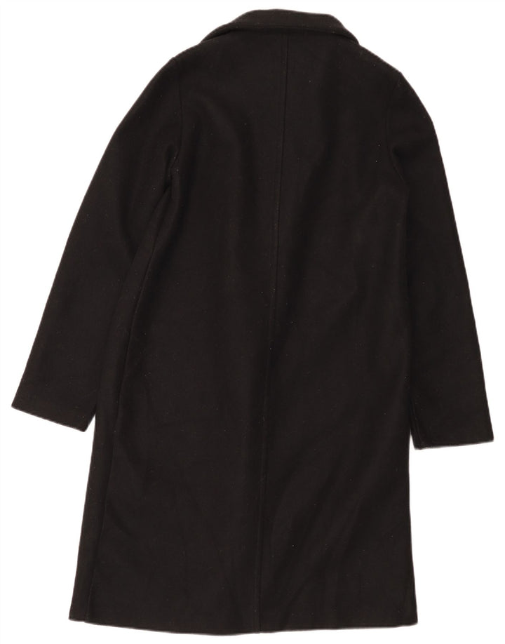 Zara Mujer Abrigo Abierto UK 10 Small Poliéster Negro