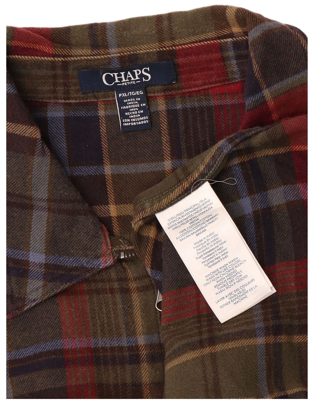 CHAPS Camisa de franela para mujer UK 40 XL Algodón a cuadros multicolor