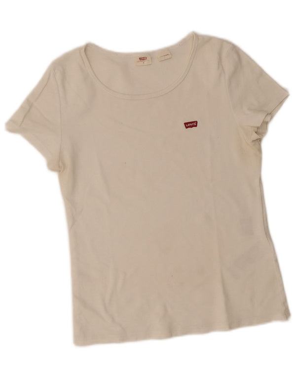 Levi's Camiseta para mujer Top UK 12 Medium White Cotton