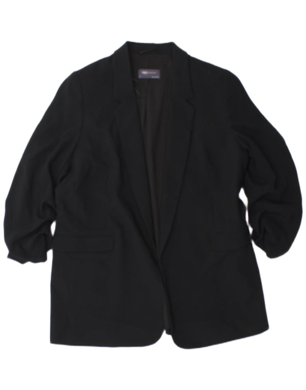 Marks & Spencer Chaqueta Americana Abierta de Manga 3/4 para Mujer UK 40 XL Negro