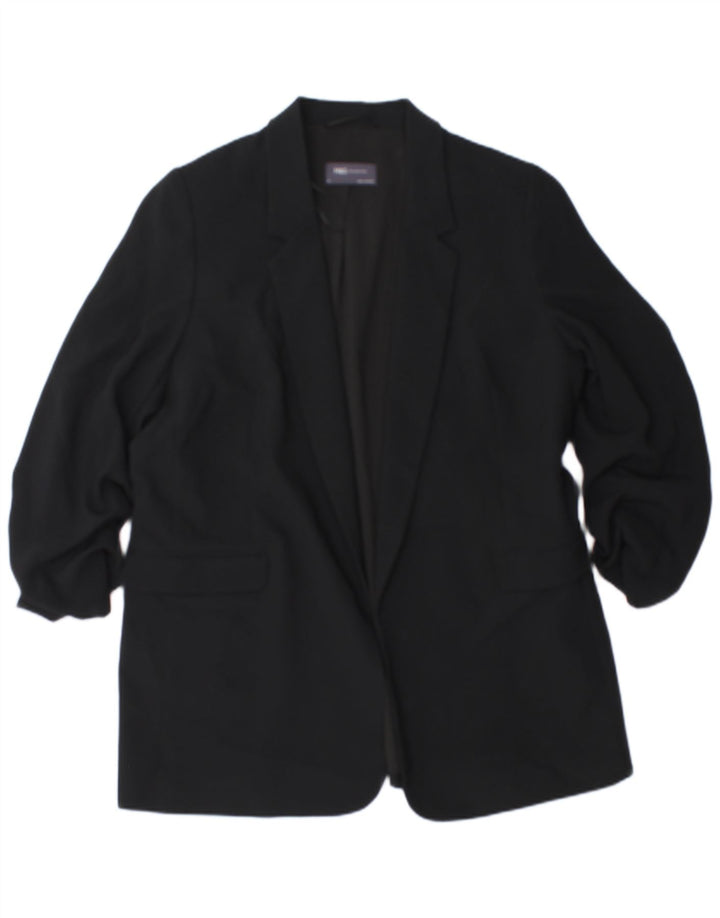 Marks & Spencer Chaqueta Americana Abierta de Manga 3/4 para Mujer UK 40 XL Negro