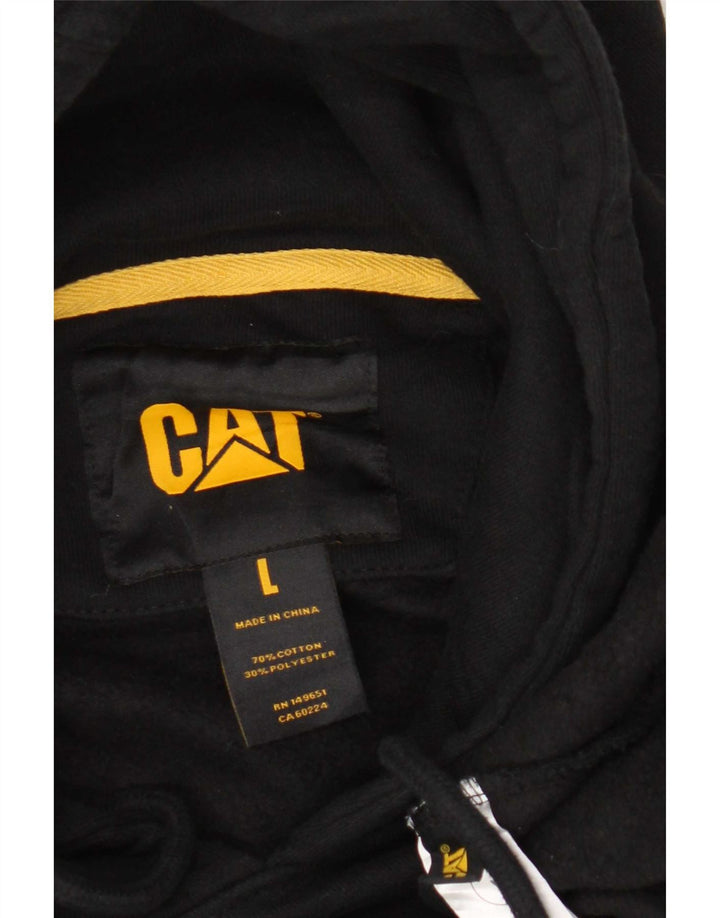 CAT - Sudadera con capucha para hombre, diseño gráfico, tamaño grande, algodón negro