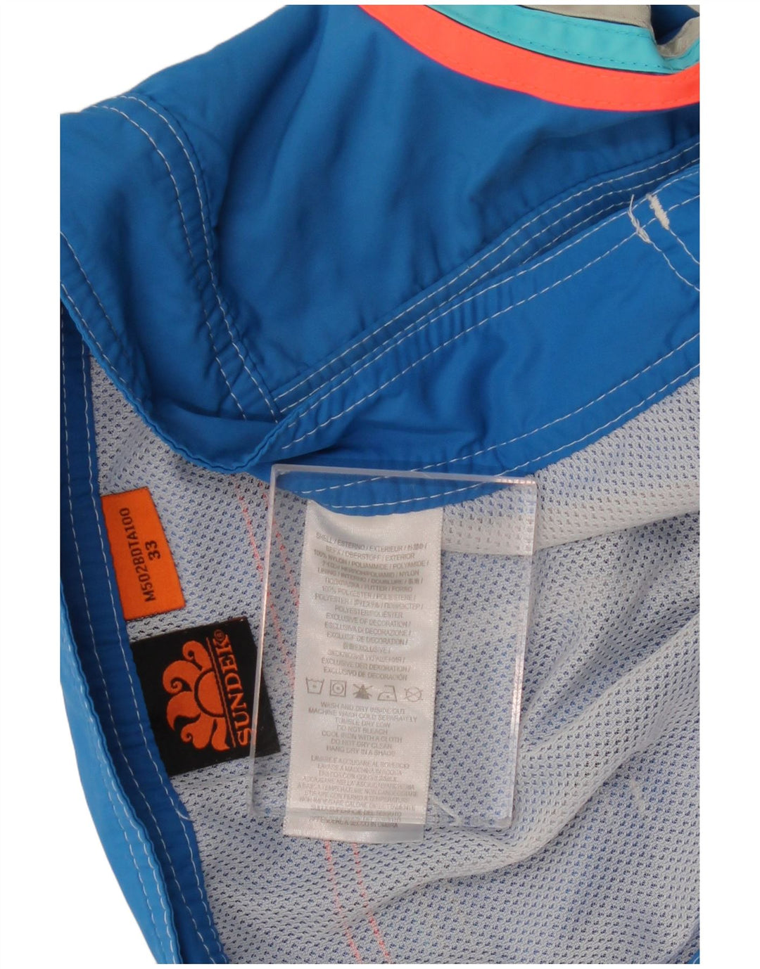 SUNDEK Bañador gráfico para hombre de nailon a rayas azul medio