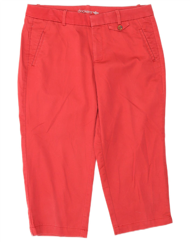 Dockers Pantalones Capri para Mujer US 8 Medium W30 L20 Poliéster Rojo