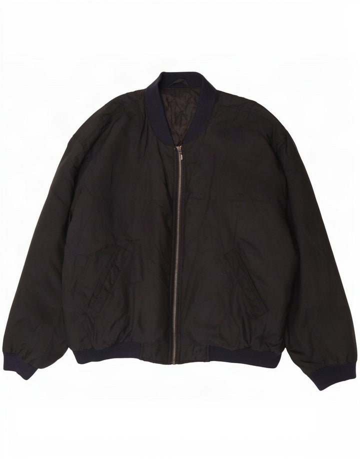 Marks & Spencer Chaqueta Bomber St. Michael para Hombre UK 42 XL Poliéster Negro