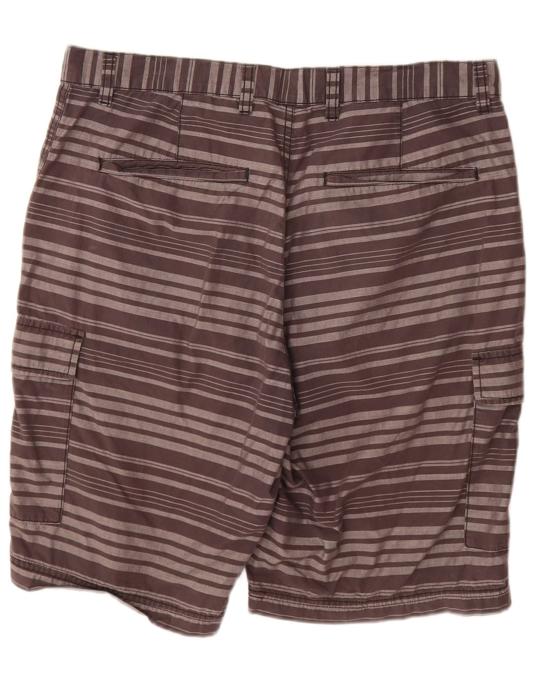 Dkny Shorts Cargo Hombre W33 Algodón A Rayas Gris Medio