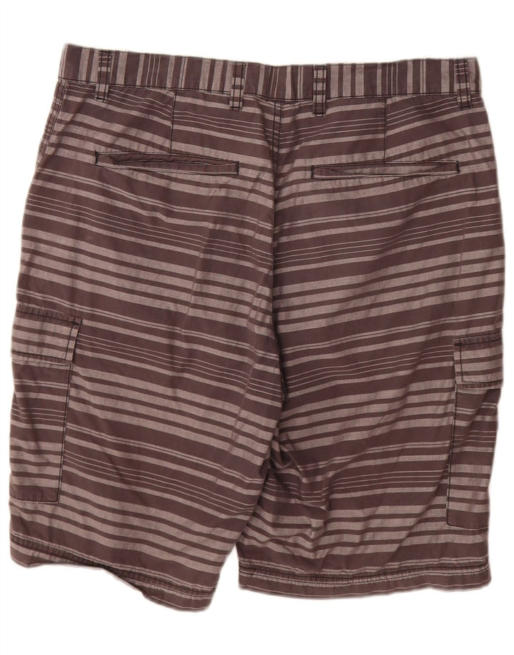 Dkny Shorts Cargo Hombre W33 Algodón A Rayas Gris Medio