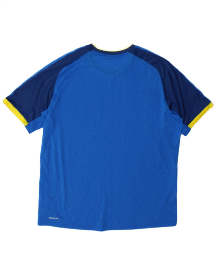 Adidas Hombre Climacool Camiseta Top XL Azul Colorblock Poliéster
