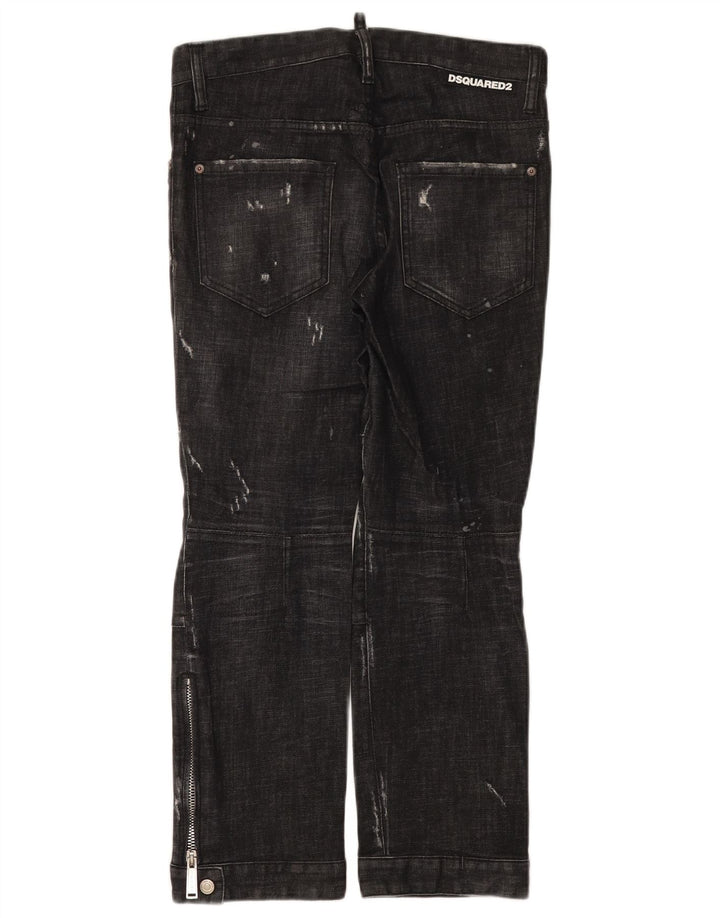 Vaqueros rectos para mujer Dsquared2 IT 44 Medium W30 L26 Algodón negro