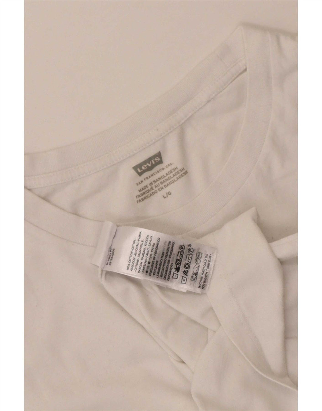 Levi's Camiseta para mujer Top UK 46 Large White Cotton