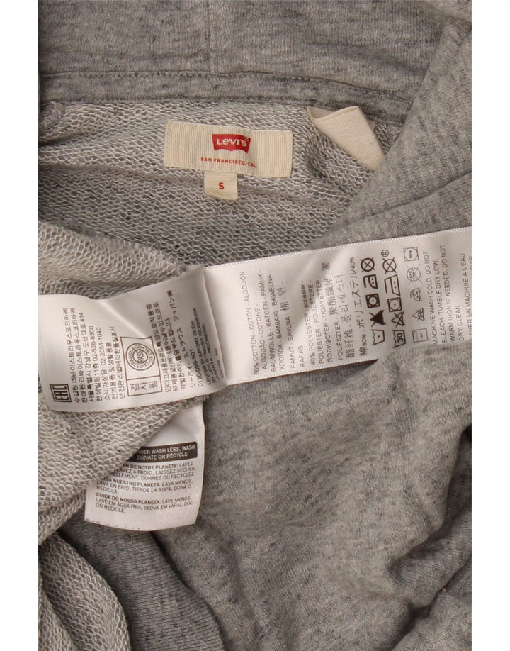 Levi's Jersey con capucha gráfica para hombre de algodón moteado gris pequeño