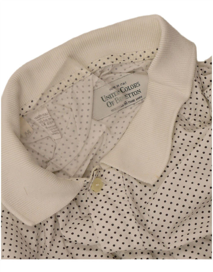 Benetton Camisa Tipo Jersey De Manga Corta De Algodón Con Lunares Blanco Mediano Hombre