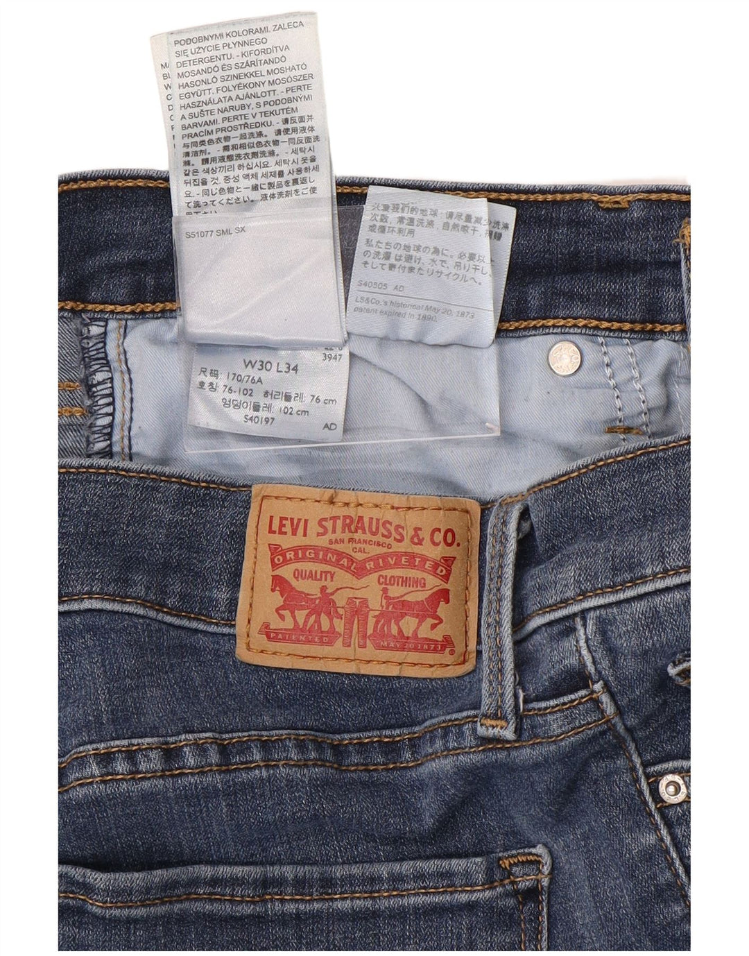 LEVI'S Mujer 311 Shaping Skinny Jeans W30 L34 Algodón Azul