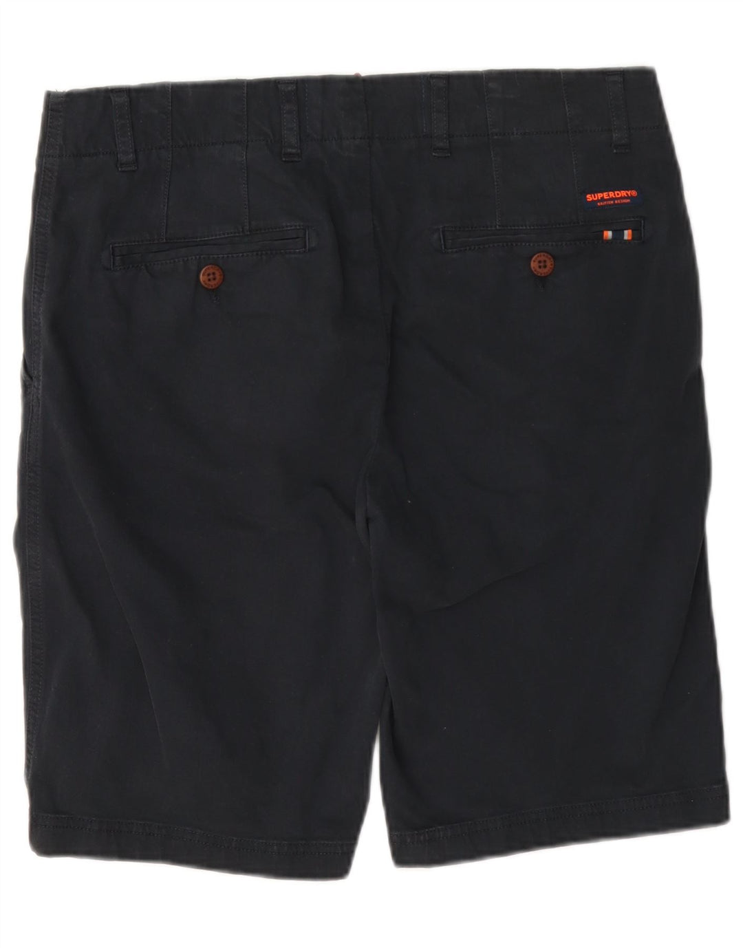 Superdry Pantalones cortos chinos para hombre W32 Algodón azul marino mediano