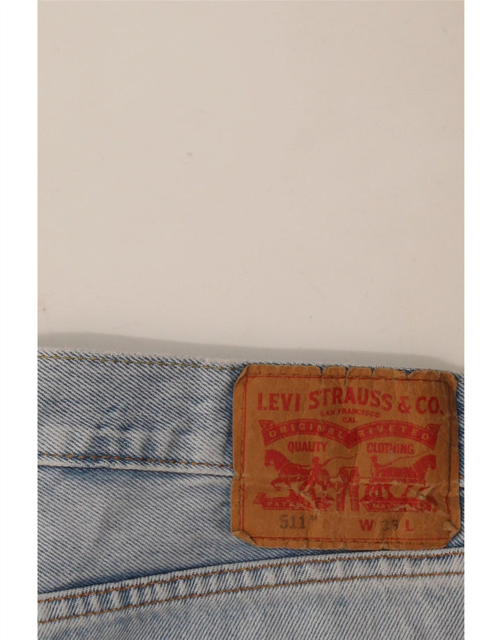 Levi's Mens 511 Graphic Denim Shorts W33 Algodón azul medio