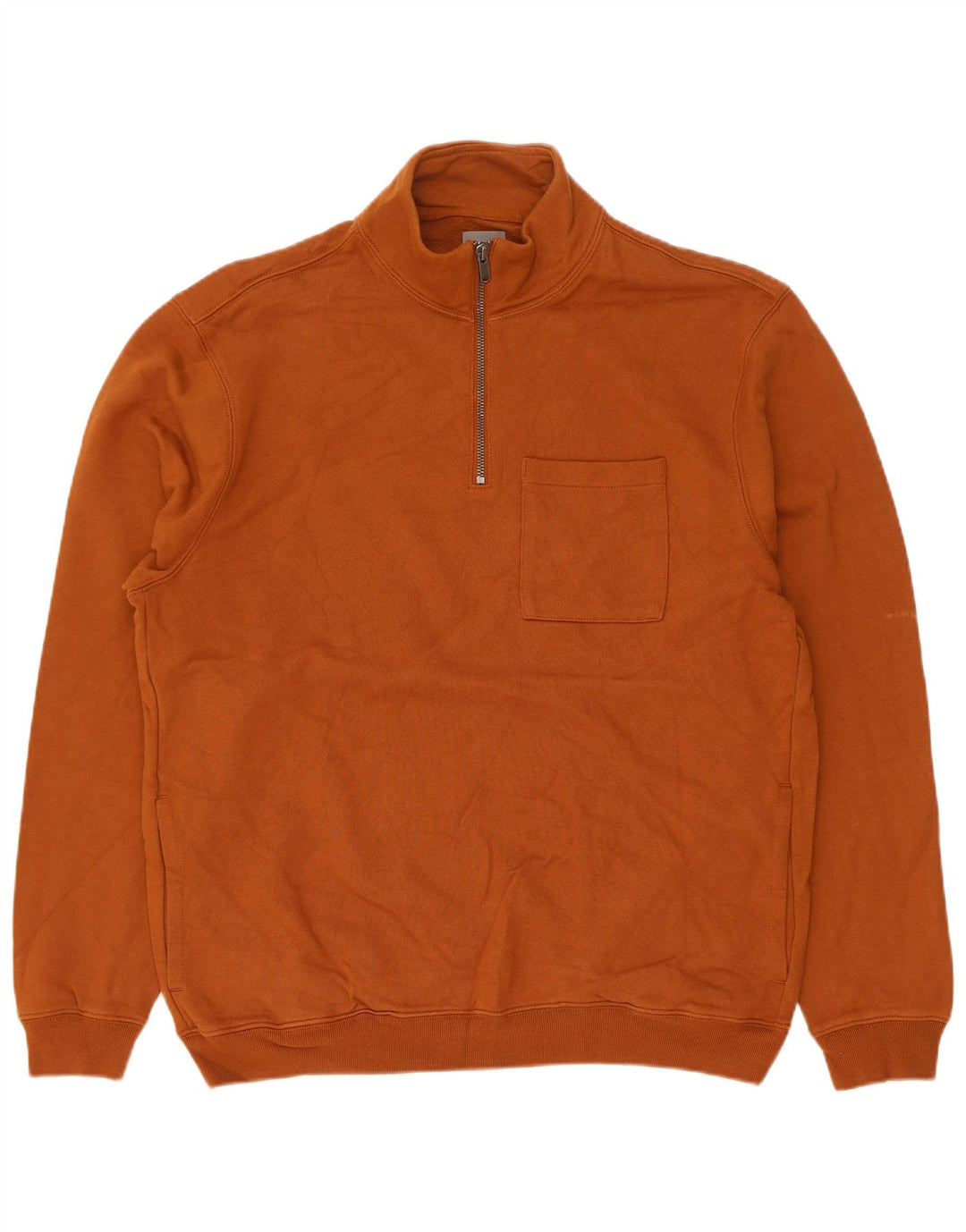 Gap Hombre Sudadera Con Cremallera En El Cuello Jersey De Algodón Marrón Medio