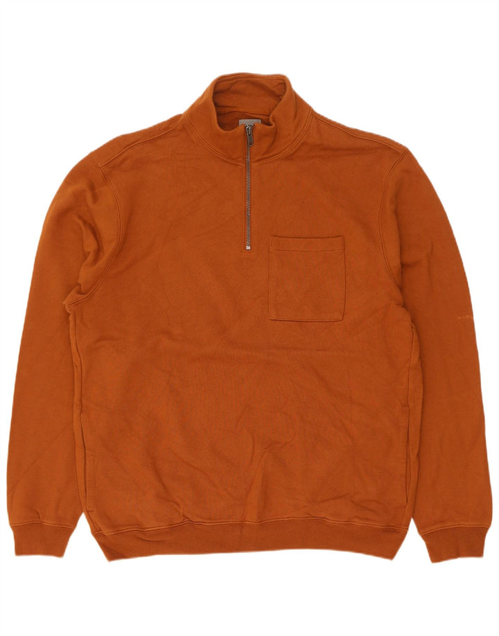 Gap Hombre Sudadera Con Cremallera En El Cuello Jersey De Algodón Marrón Medio