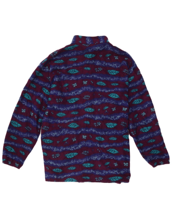 L.L.Bean Chaqueta polar con estampado abstracto para mujer UK 40 XL Borgoña Floral