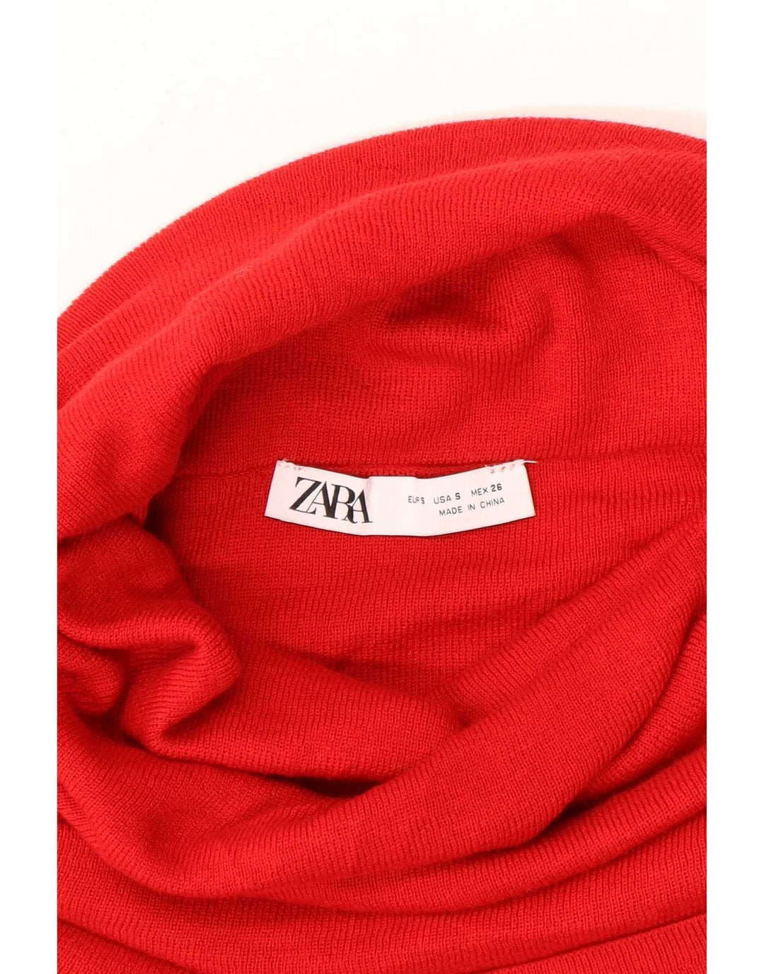 Zara - Jersey con cuello vuelto para mujer, talla 8, color rojo