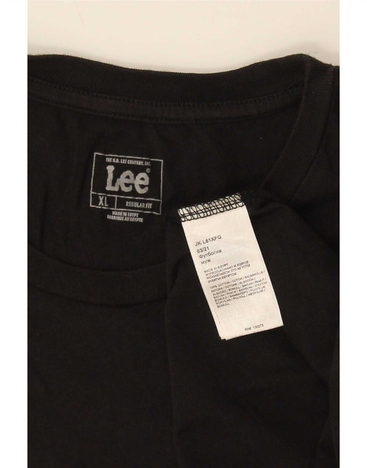 Lee Camiseta Regular Fit para Hombre Top XL Algodón Negro