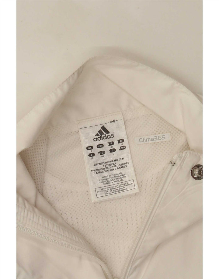 Adidas - Chaqueta de chándal para mujer, talla 12, poliéster blanco mediano