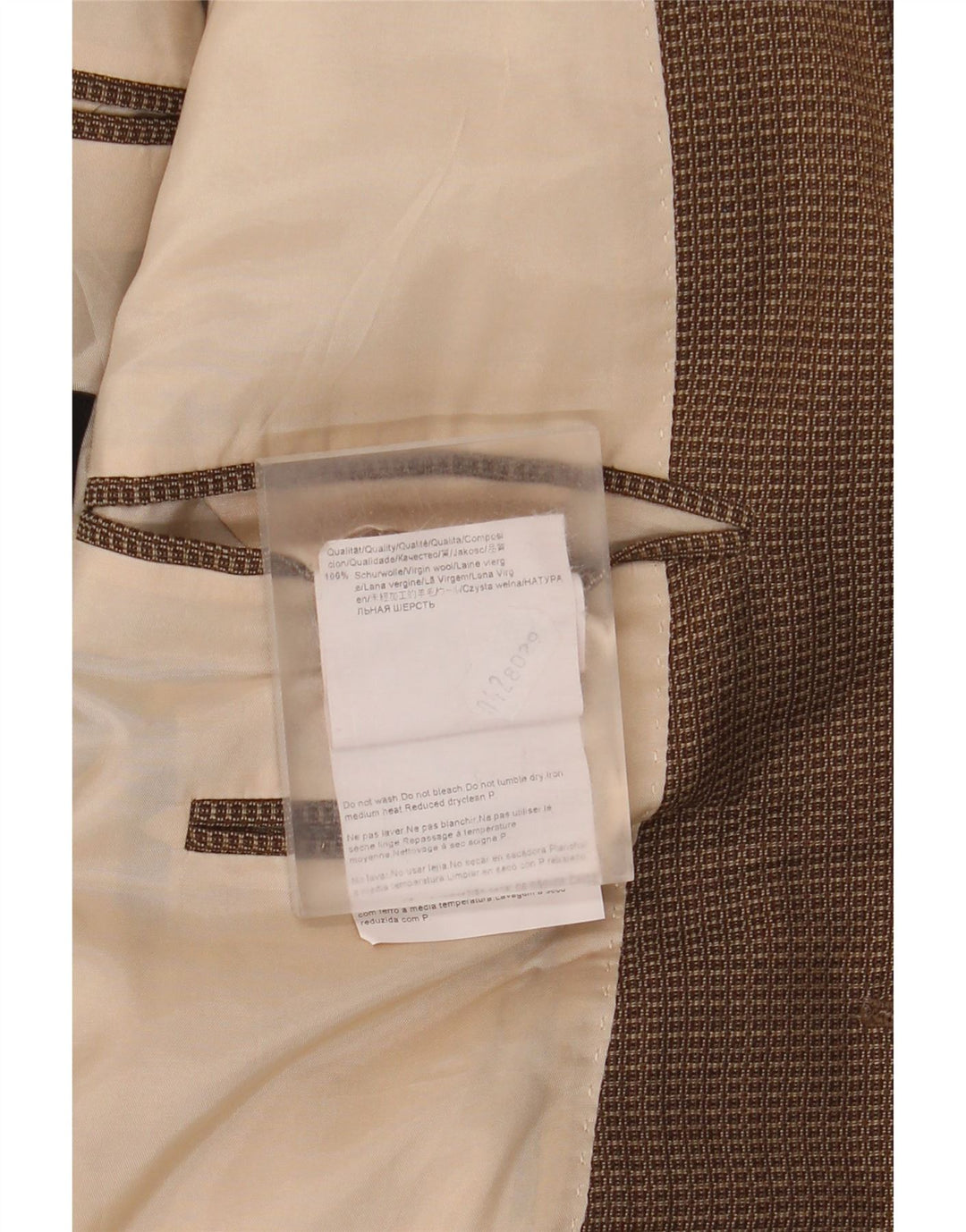 Hugo Boss Chaqueta Blazer de 2 Botones para Hombre US 42 XL Lana Virgen a Cuadros marrón