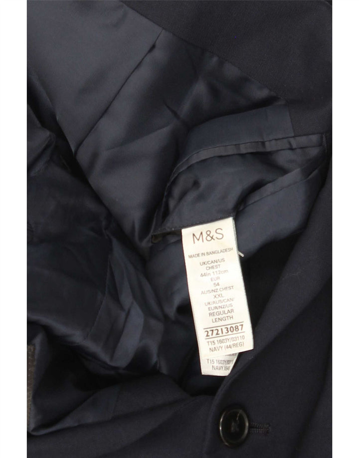 Marks & Spencer Chaqueta tipo blazer de 2 botones para hombre UK 44 XL Poliéster azul marino