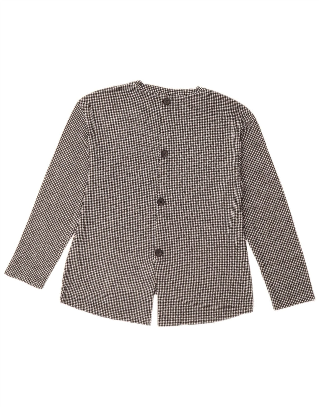 Zara Mujer Blusa De Manga Larga Top UK 42 Medium Black Check