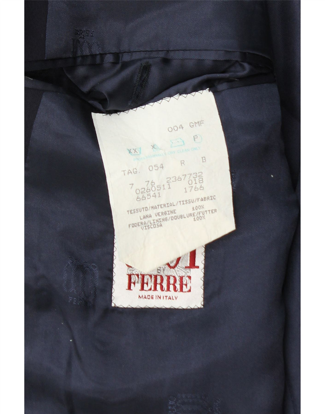 Ferre Chaqueta tipo blazer de 2 botones para hombre IT 54 2XL Lana virgen azul marino