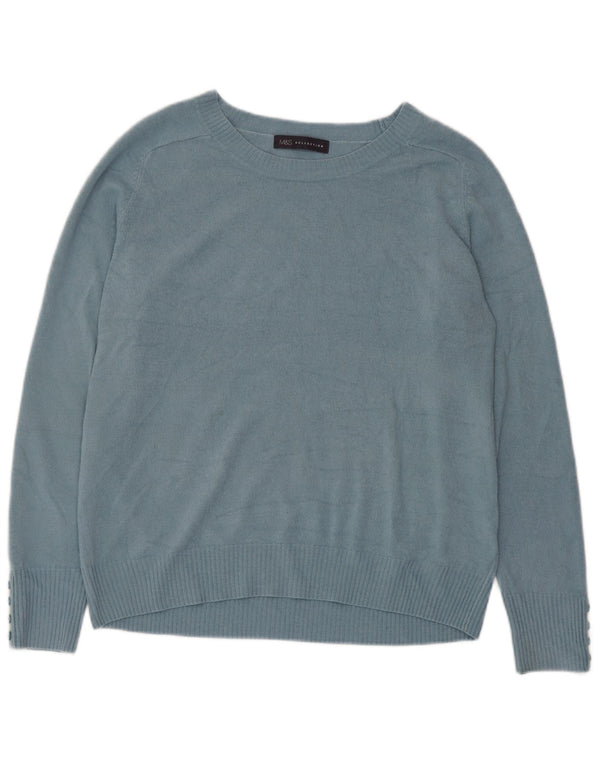 Marks & Spencer Jersey con Cuello Barco para Mujer UK 40 Acrílico Azul Medio