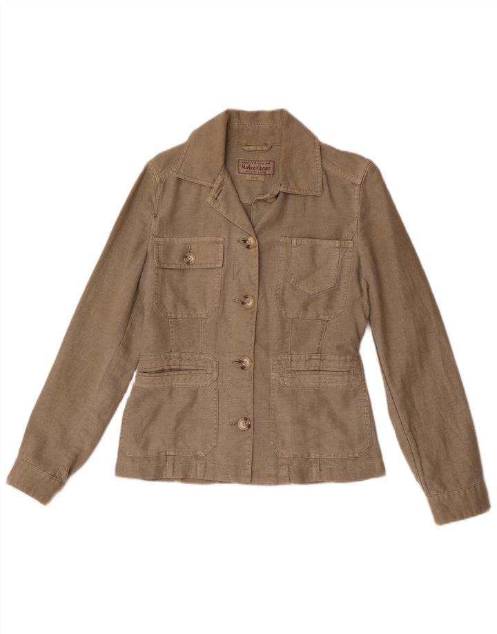 Marlboro Classics Chaqueta utilitaria para mujer UK 10 Small Grey Linen