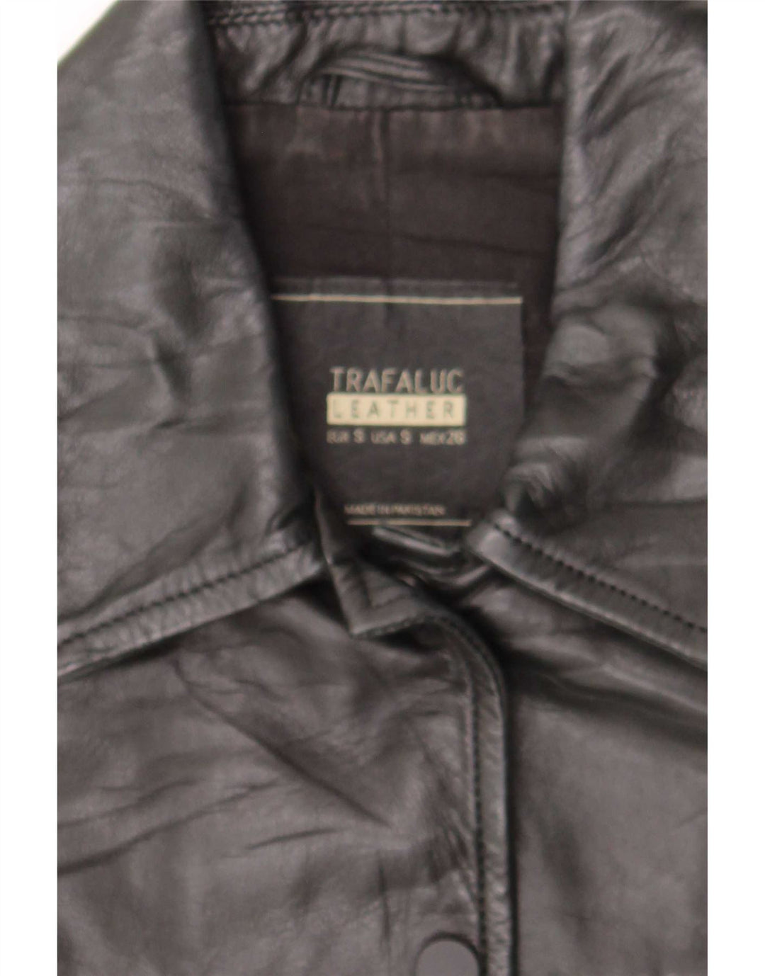 Trafaluc Chaqueta de cuero para motociclista para mujer UK 10 Small Black Leather