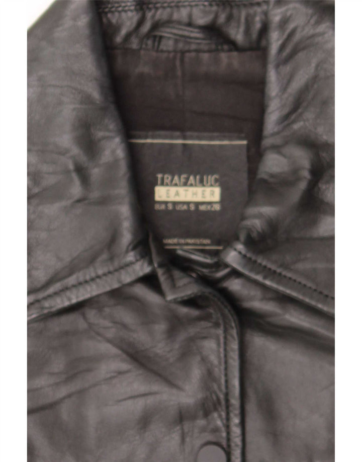 Trafaluc Chaqueta de cuero para motociclista para mujer UK 10 Small Black Leather