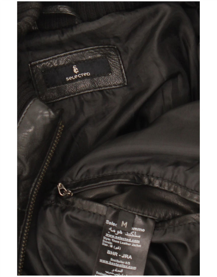 Chaqueta de cuero para hombre seleccionada ES 38 Cuero negro mediano