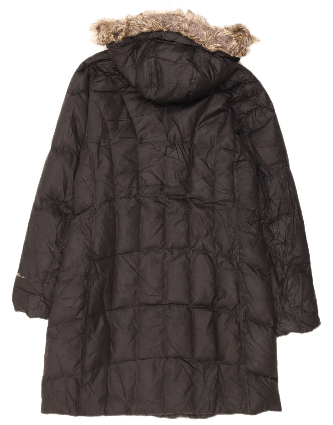Eddie Bauer Abrigo acolchado con capucha para mujer UK 44 Poliéster negro mediano