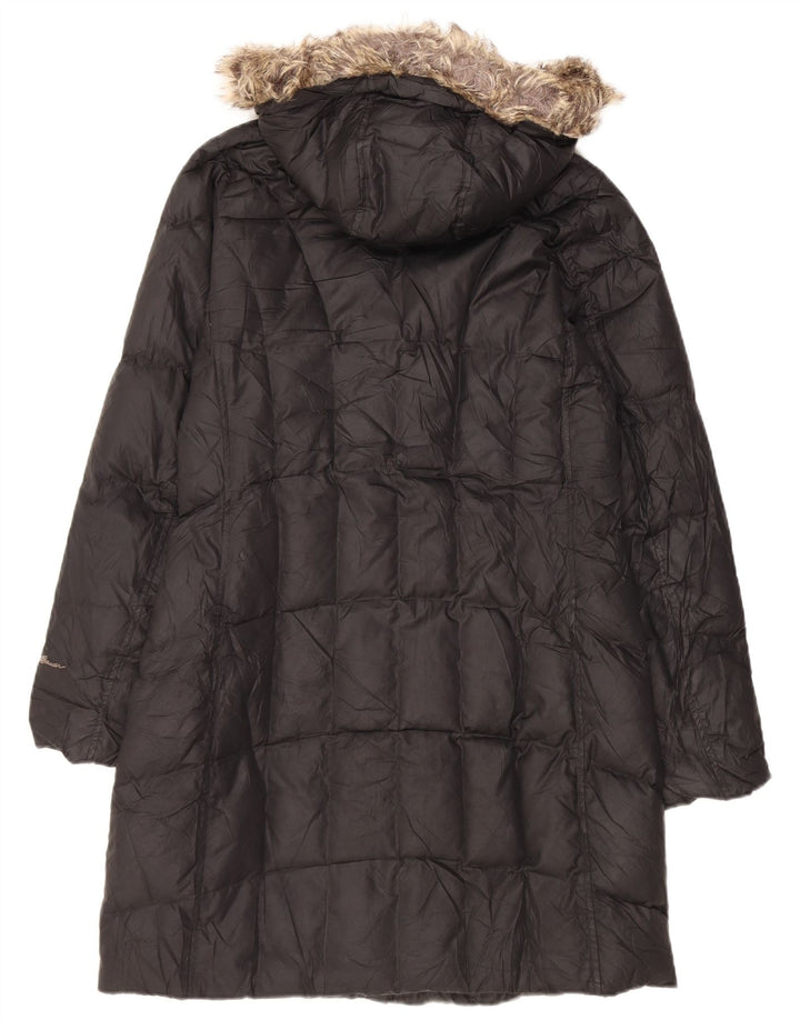 Eddie Bauer Abrigo acolchado con capucha para mujer UK 44 Poliéster negro mediano